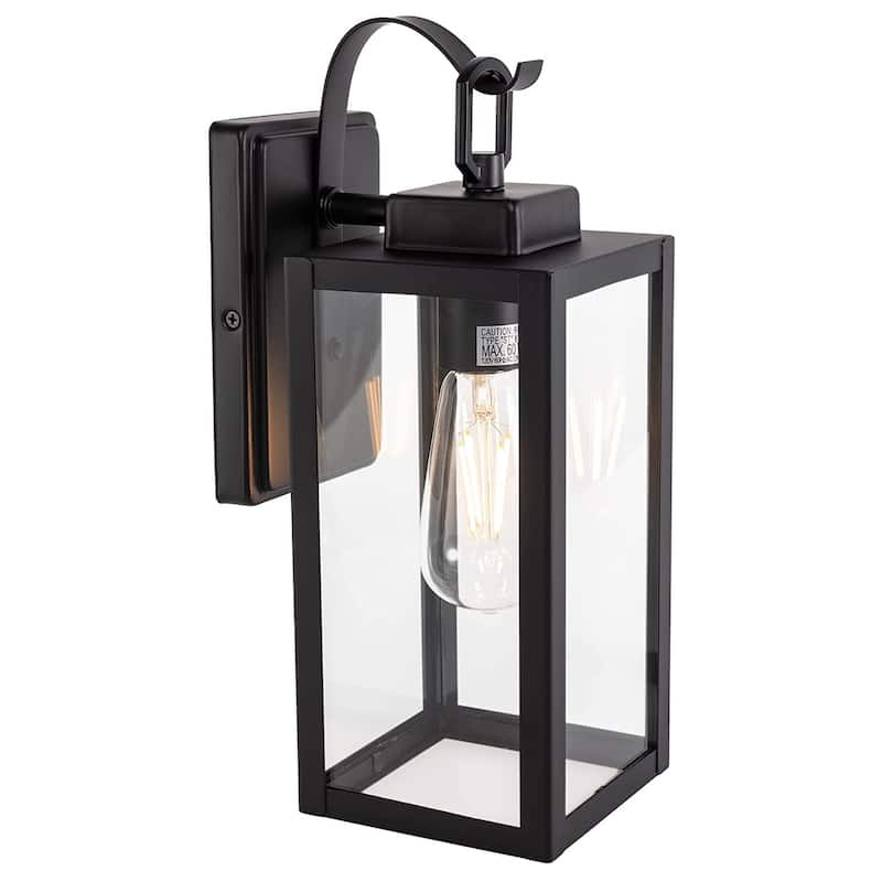 1-Light Outdoor Matte Black Wall Light Sconce