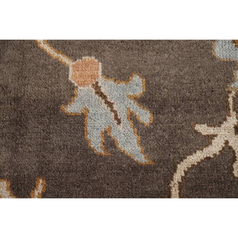 Brown Oushak Oriental Area Rug Handmade Wool Carpet - 8'9"x 11'9"