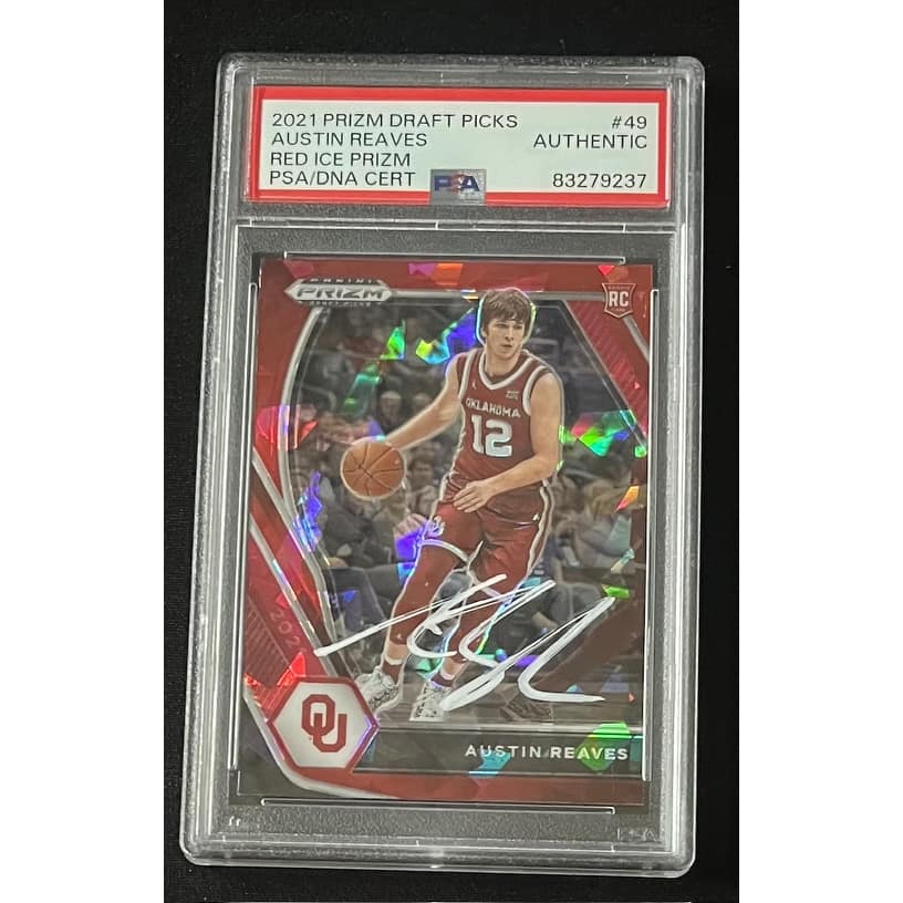 Austin Reaves 2021 Panini Prizm Red Ice Signed Rookie Card #49 Auto PSA 83279237 - 8'6" x 11'6"