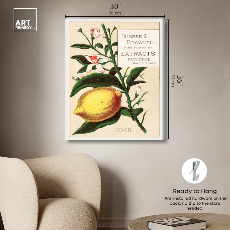 Lemon Canvas by Art Remedy, Gallery Wrapped