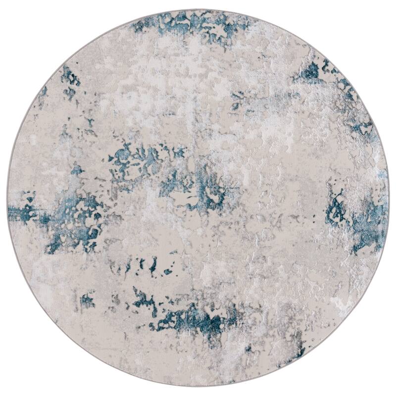 SAFAVIEH Orchard Mariel Modern Contemporary Rug - 6'7" Round - Grey/Blue