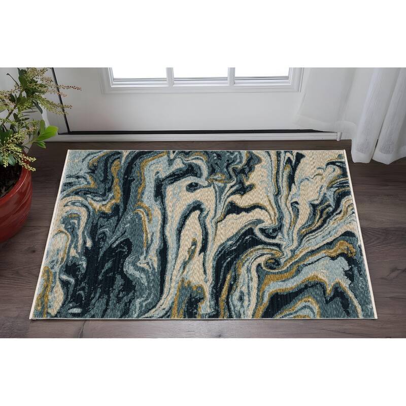 HomeRoots Abstract Modern Runner Area Rug - 60.24 in. x 39.37 in.  x 0.32 in.