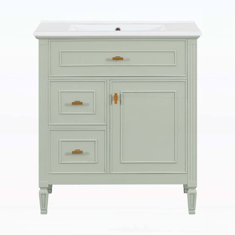 Bathroom Vanity Cabinet with Sink,with One Flip Drawer and Two Drawers,Adjustable Shelf