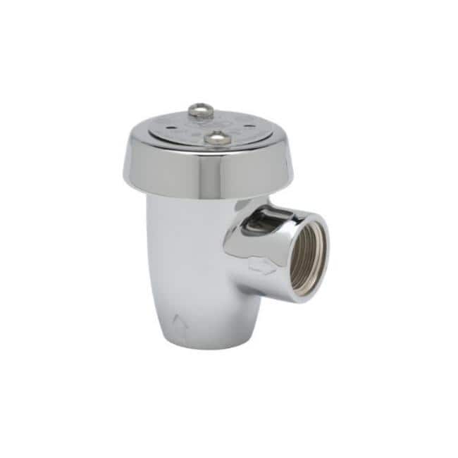 T and S Brass Atmospheric Vacuum Breaker with 1/2" NPT Inlet & Outlet - Polished Chrome