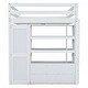 preview thumbnail 27 of 28, Full Size Pinewood Loft Bed with Built-in Study Desk and Wardrobe, Storage Shelves and 2 Drawers, Full-length Guardrails