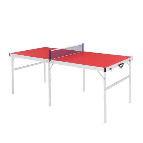 Table Tennis Game Set, Indoor or Outdoor Portable Ping Pong Table, Red
