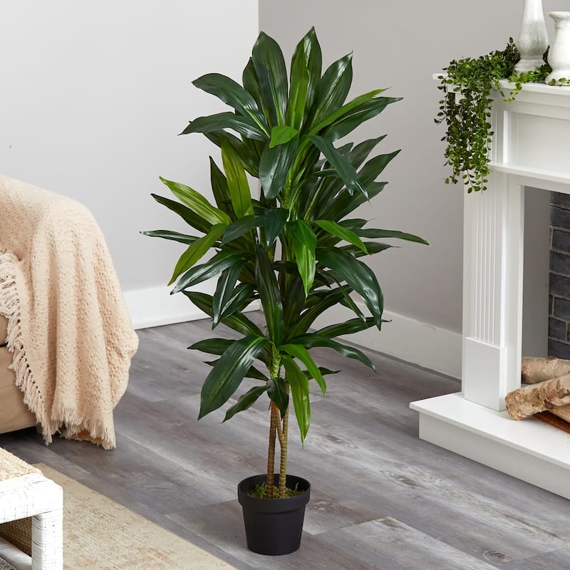 43" Dracaena Silk Plant Real Touch Artificial Tree Home Office Decor Easy Care Faux Plant - 3.58ft.