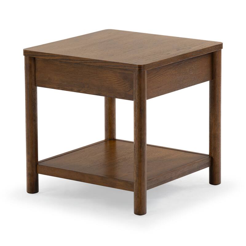 SAFAVIEH Couture Jaylessa Wood 1 Drawer End Table - 24"W x 24"D x 24"H