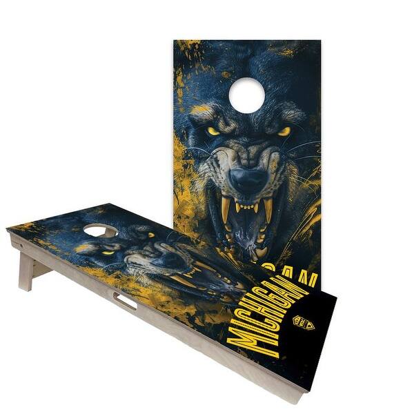 slide 2 of 6, Michigan Wolverines Regulation 2x4 Cornhole Board Set All-Weather - Include Carrying Case
