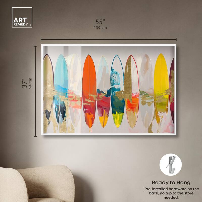 Surfboard Horizons II Shadowbox by Art Remedy