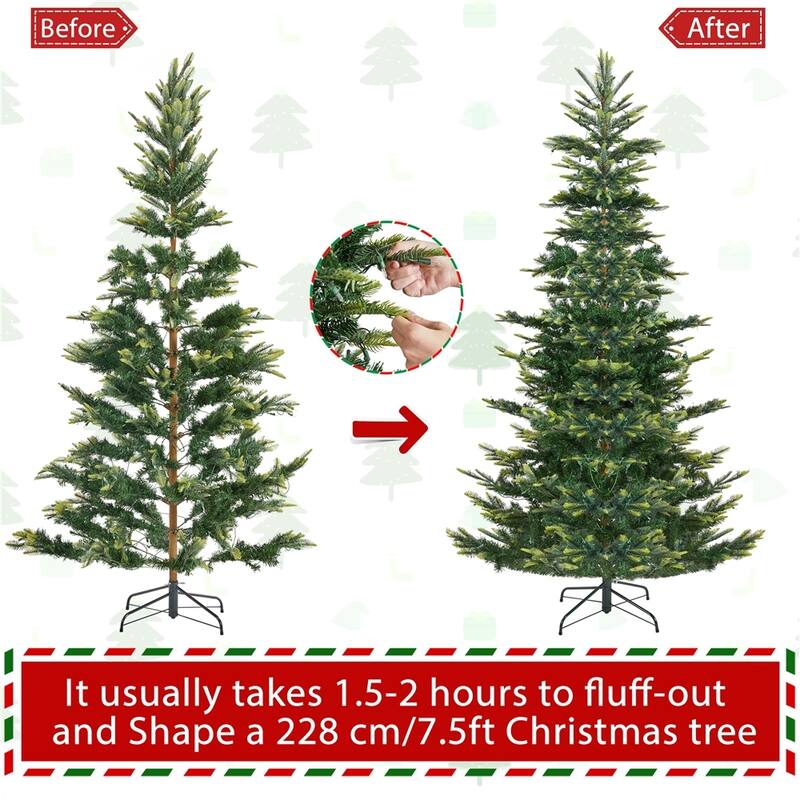 Yaheetech Pre-Lit Christmas Tree Artificial Christmas Tree with Warm White Incandescent Lights