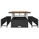 preview thumbnail 7 of 39, vidaXL 3/4 Piece Garden Dining Set with Cushions Black Poly Rattan Acacia