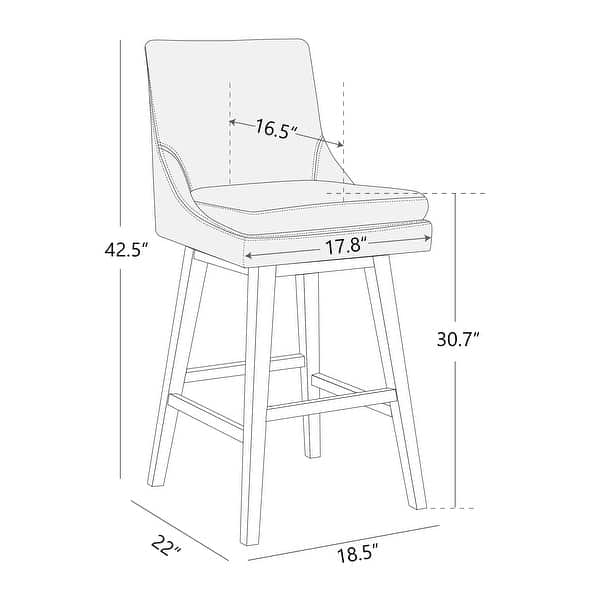 dimension image slide 0 of 3, Luca Counter Height Swivel Barstool