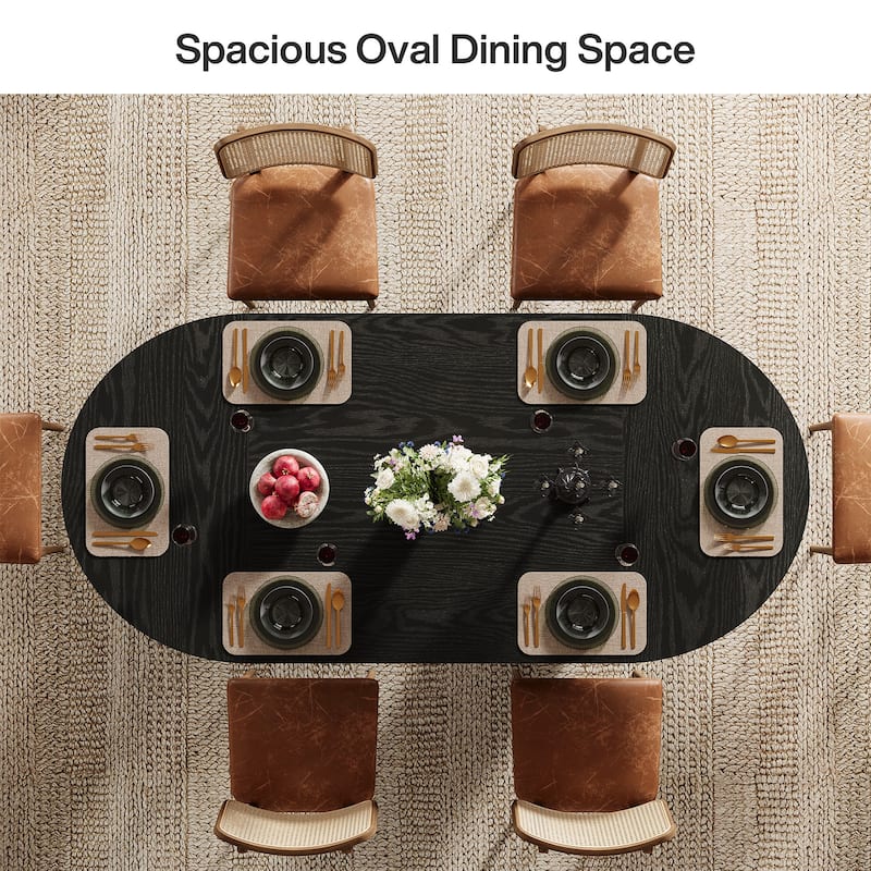 63" Oval Dining Table, Farmhouse Kitchen Table