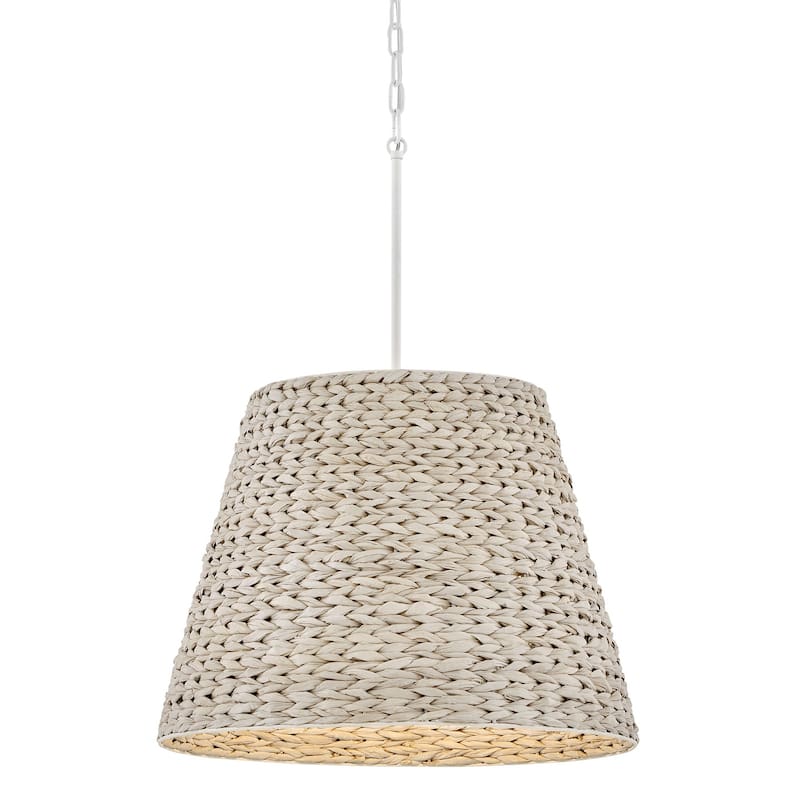 Hinkley Lighting 43224 Seabrook 24" Wide Pendant with Woven Seagrass - Textured Plaster