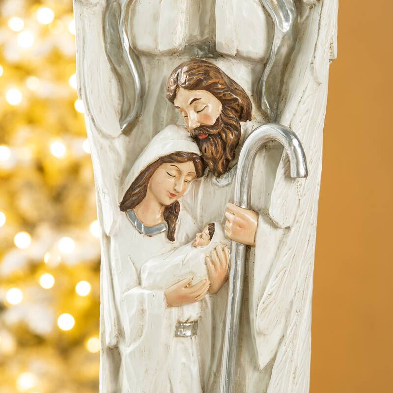Glitzhome Resin Angel Christmas Nativity
