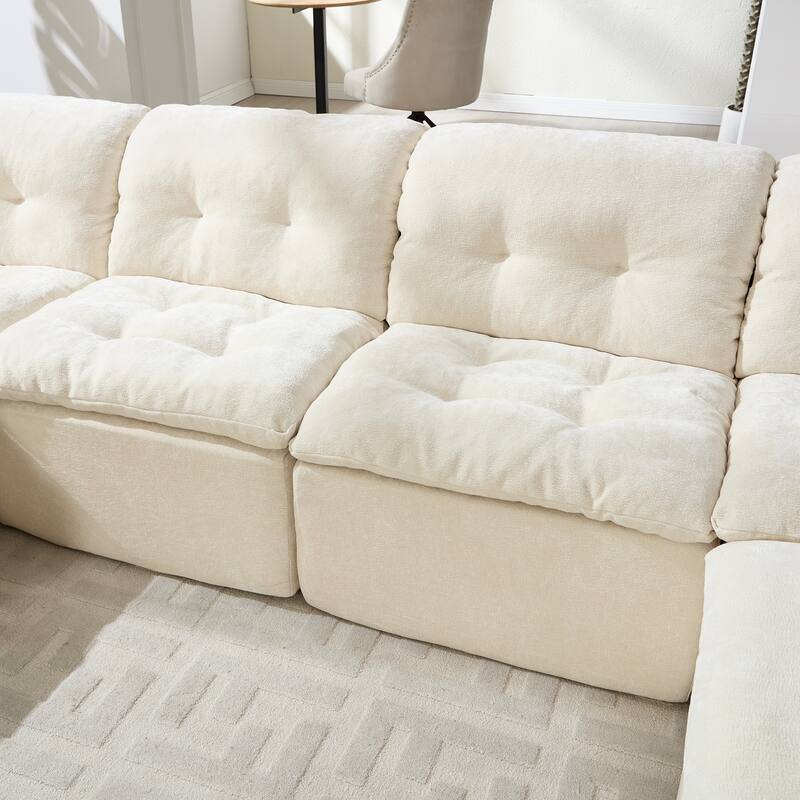 Modular Convertible Cushioned Sleeper Sofa Set