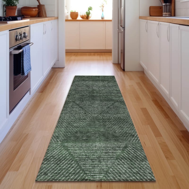 Premium Washable Super Soft Mid Century Modern Mayfield Rug - Fern - 2' 3" x 7' 6" - Runner