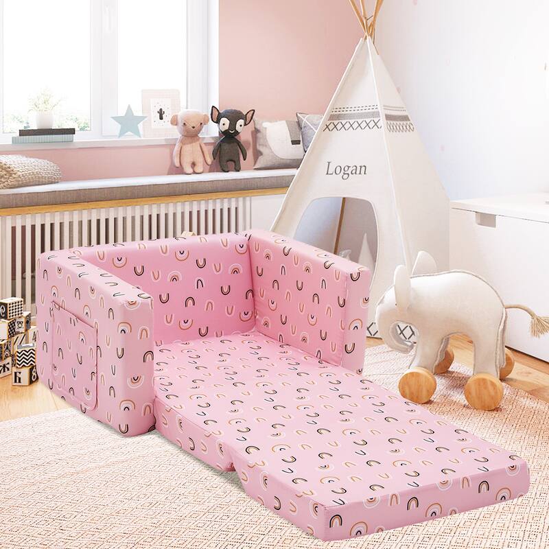 Kids Sofa, Children's 2 in 1 Convertible Sofa to Lounger