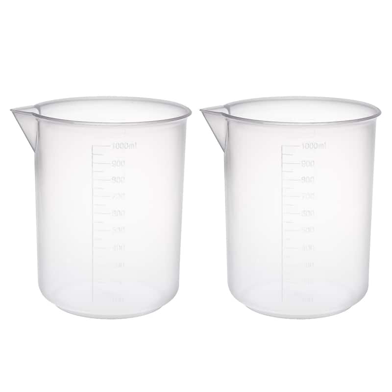 2pcs Measuring Cup Labs PP Plastic Graduated Beakers