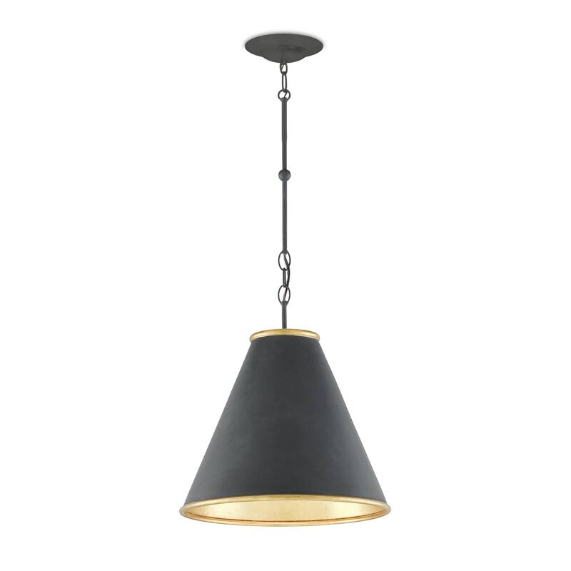 Currey & Company Pierrepont Small Black Pendant - 18"h x 16"dia