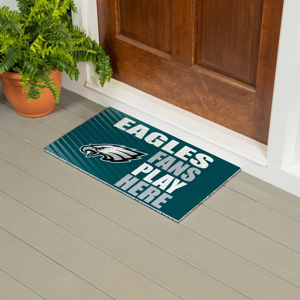 28 in. x 16 in. Philadelphia Eagles "Fans Play Here" PVC Door Mat