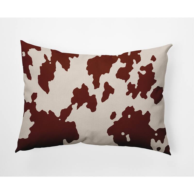 Moo Print Indoor/Outdoor Throw Pillow - 14" x 20" - Oak