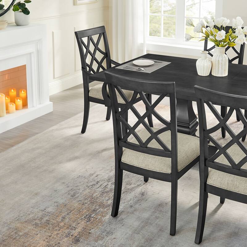 2-Pack Wooden Frame Dining Chairs, Comfortable Polyester Upholstery, Mid-Century Retro Style