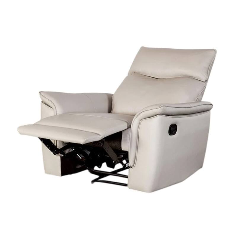 Lenne Manual Recliner Chair, Taupe Leather Match, Padded Arms