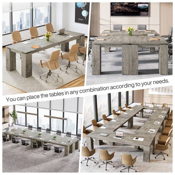 86-Inch Industrial Conference Table, Extra Long Office Meeting Table