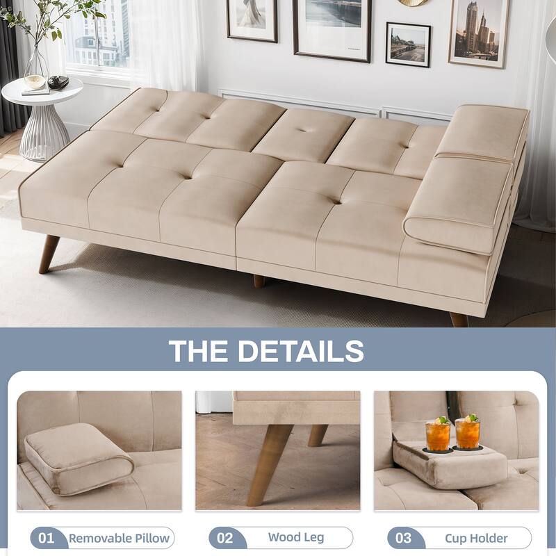 Futzca Futon Couch Sofa Bed, Small Sleeper Sofa Chair Loveseat