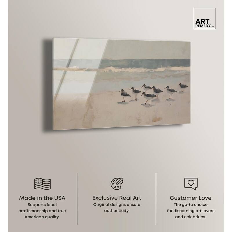 Seagulls at the Beach II Acrylic by Art Remedy, Ready to Hang
