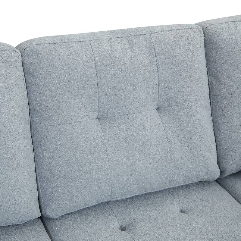 109.2" Polyester L-Shaped Sectional Sofa with Cushions & Pillows