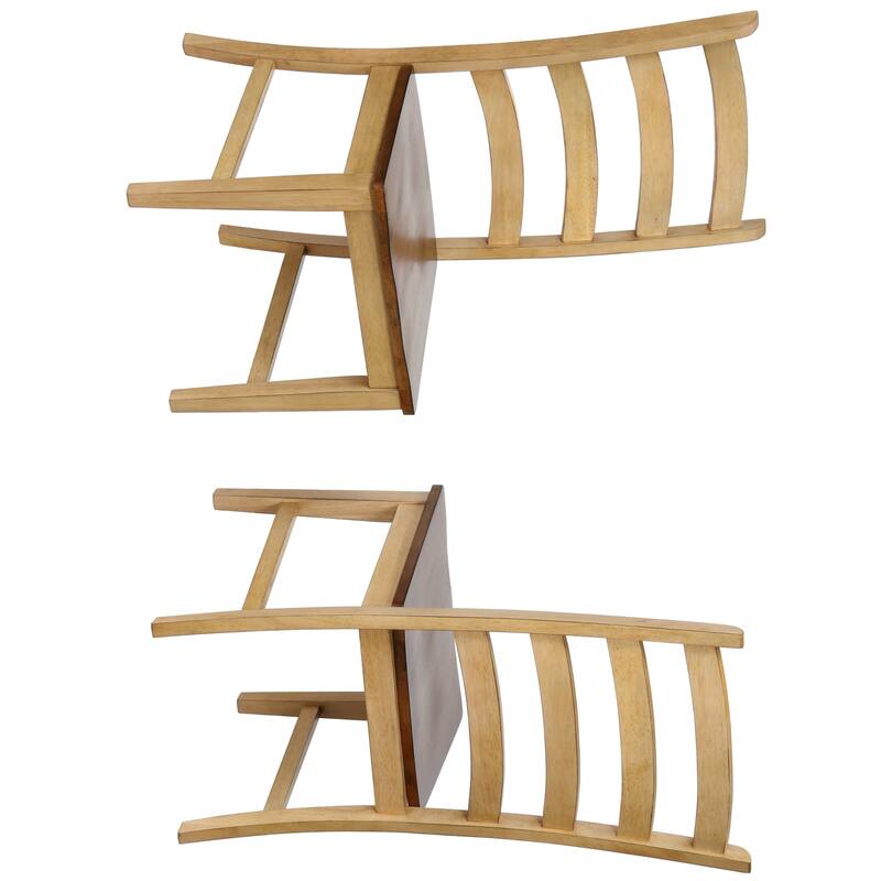 Distressed Two Tone Side Chairs - 42" - Light Cream and Brown - Set of 2