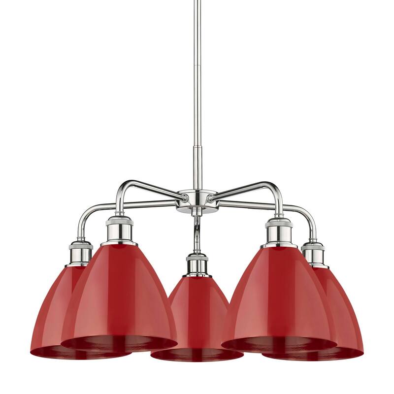Innovations Lighting 516-5CR-16-26 Ballston Dome Chandelier Ballston - Polished Chrome / Red