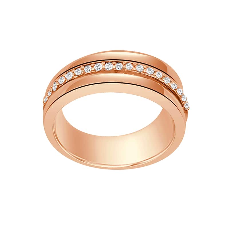 Auriya 14k Gold Lab Grown Round Diamond Center Channel Wedding Band 0.18 ct. tw. (F-G, VS)