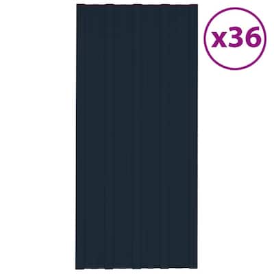 vidaXL Roof Panels 36 pcs Galvanized Steel Anthracite 39.4"x17.7"