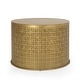 preview thumbnail 1 of 6, Noxon Boho Lace Cut Iron Coffee Table by Christopher Knight Home - 25.50" L x 25.50" W x 17.50" H Gold Brushed Brown