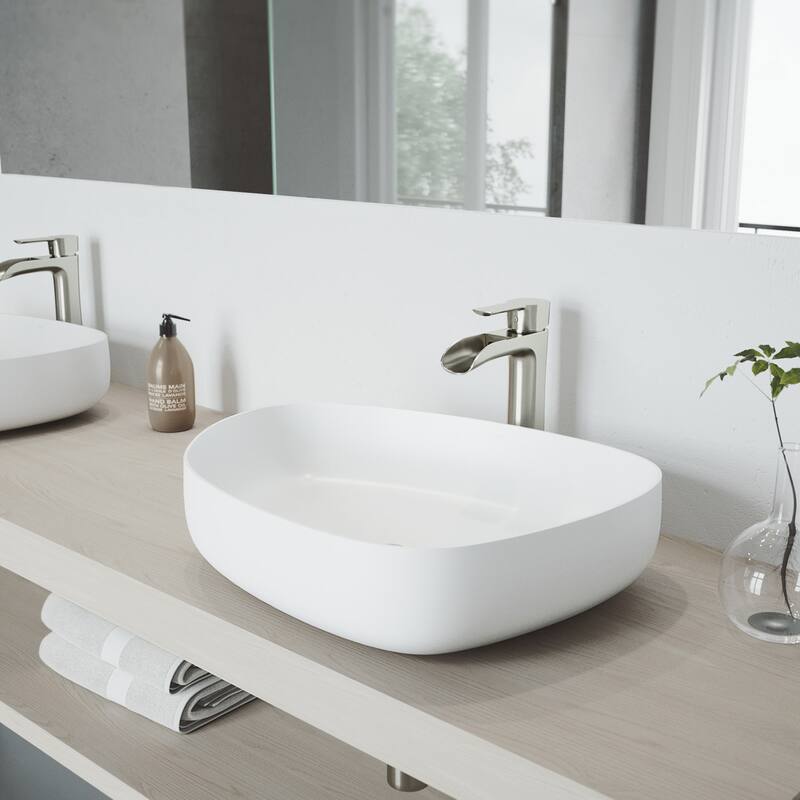 Vigo Peony 20-1/4" Matte Stone� Vessel Bathroom Sink