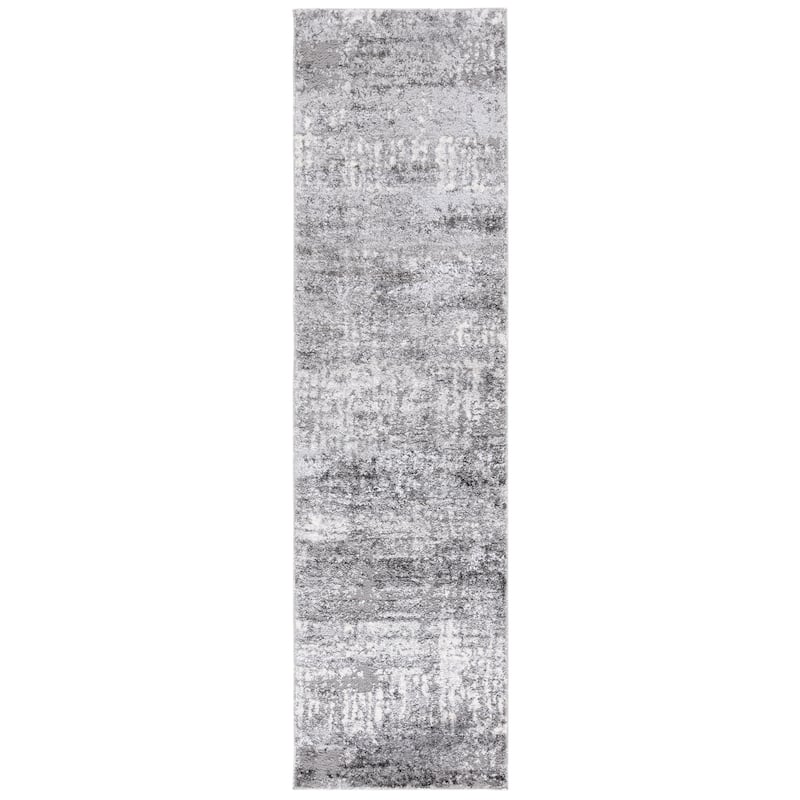 SAFAVIEH Ravine Shag Foekje Shag Rug - 2'2" x 8' Runner - Grey/Dark Grey