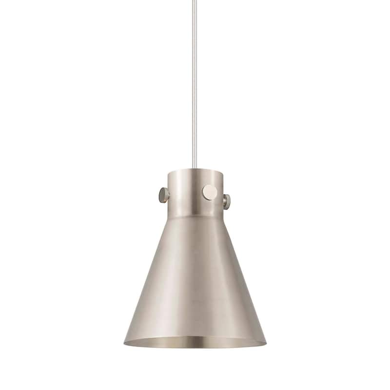 Innovations Lighting 410-1PS-10-8 Newton Cone Pendant Newton Cone 8" - Satin Nickel / Satin Nickel