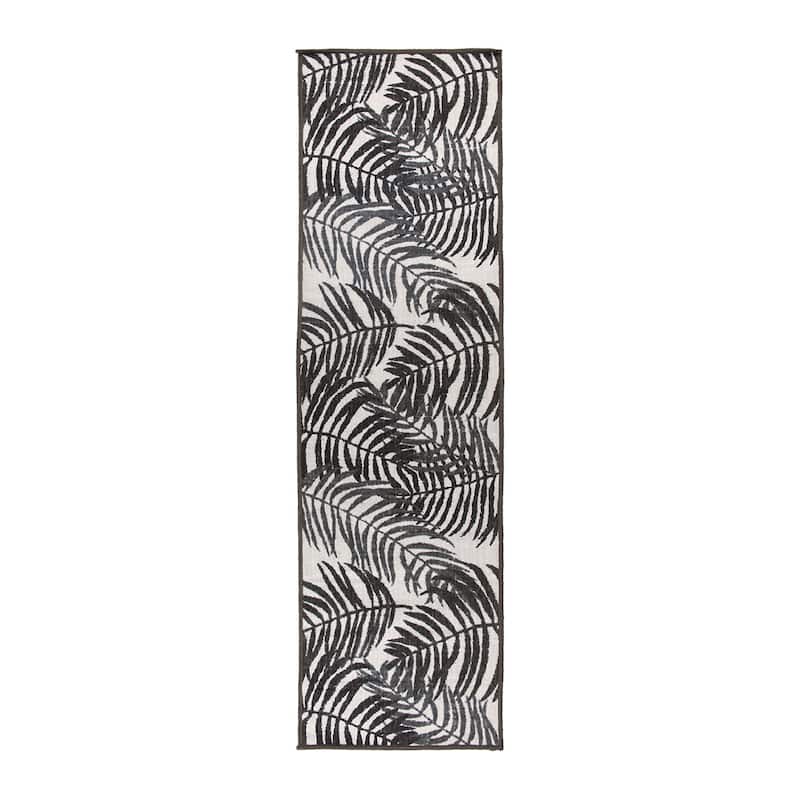 Floral Leaves Flatweave Indoor/Outdoor Area Rug