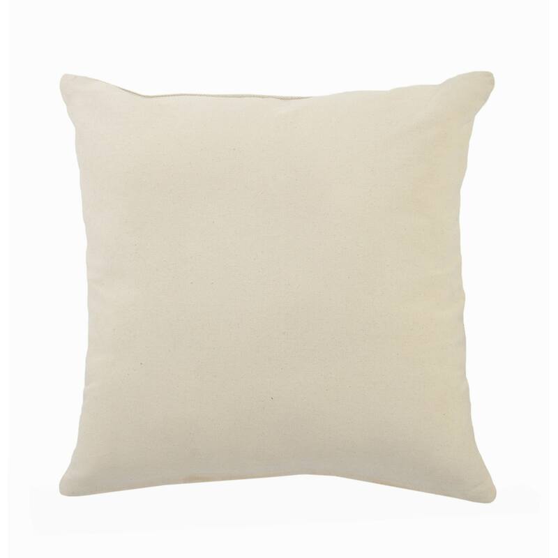 Handwoven Over-Tufted Grid Square Throw Pillow - 20" - Cream and Black