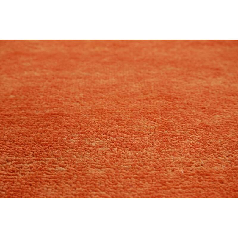 Hand Knotted Oriental 100% Wool Carpet Modern Solid Oranges & Rust Gabbeh Area Rug - 12' 1'' X 9' 3''