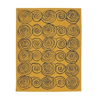 Yellow Contemporary Modern Flat Weave Area Rug, Stylish Durable Area ...