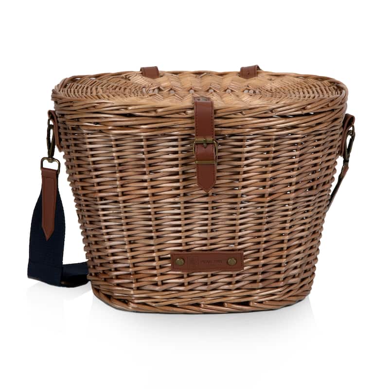 Picnic Time Cambridge Bicycle Basket, (Natural Wicker)