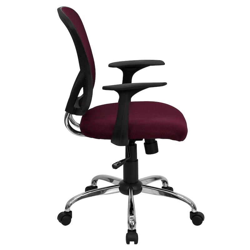 Mid-Back Mesh Swivel Task Office Chair with Chrome Base and Arms