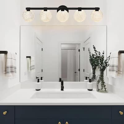 Modern 5-Light Black Vanity Light