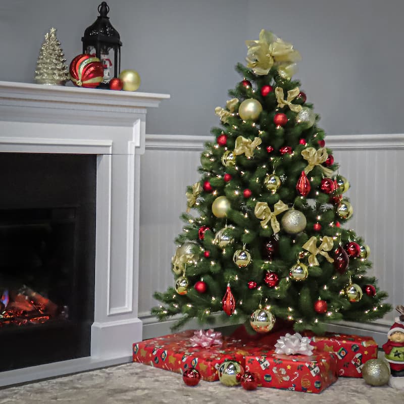 National Tree Company 4.5 ft. Downswept Douglas Fir Tree with Dual Color LED Lights - 4.5 Foot