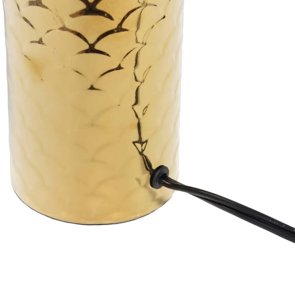 13.4 in. Gold Finish Table Lamp with Black Shade, Sturdy Table Lamp for Living Rooms and Bedrooms